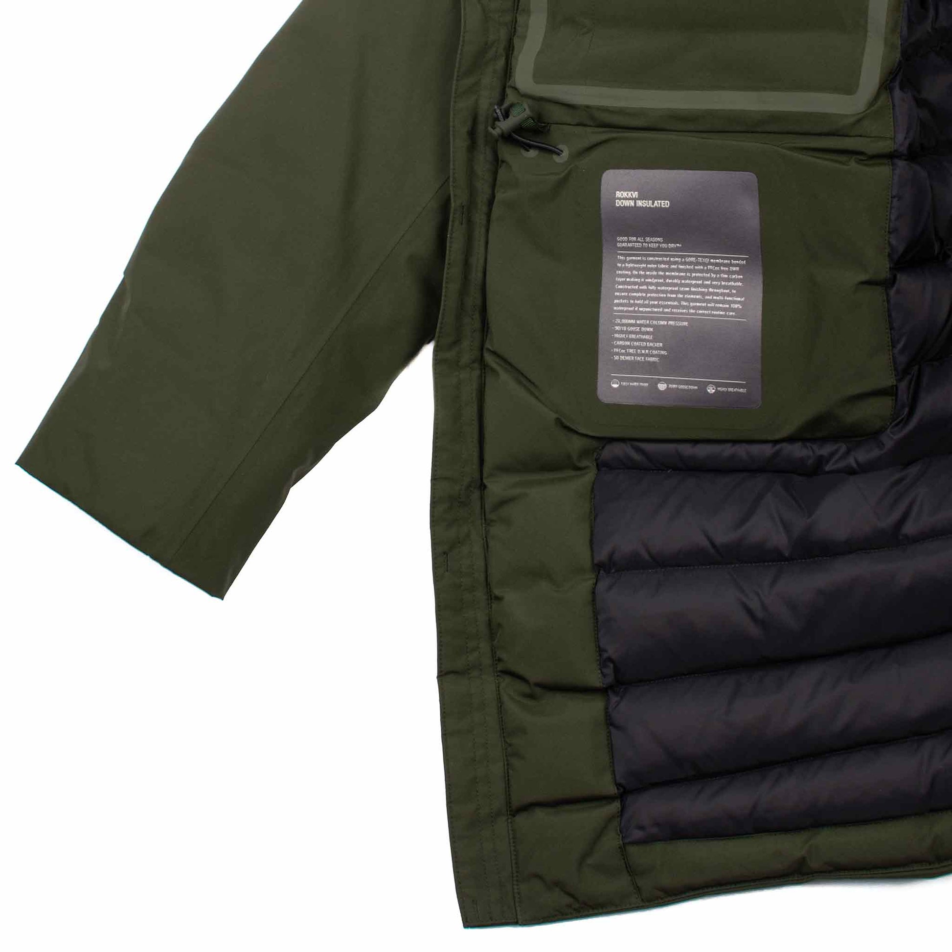 Norse Projects Rokkvi 5.0 Gore-Tex Beech Green Inside