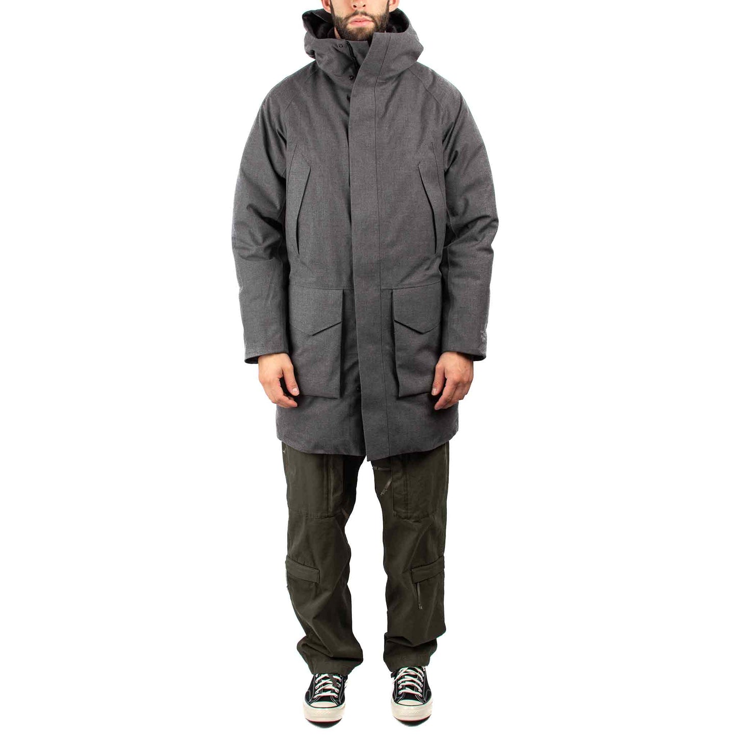 Norse Projects Rokkvi Arctic Wool Gore-Tex Charcoal Melange Model