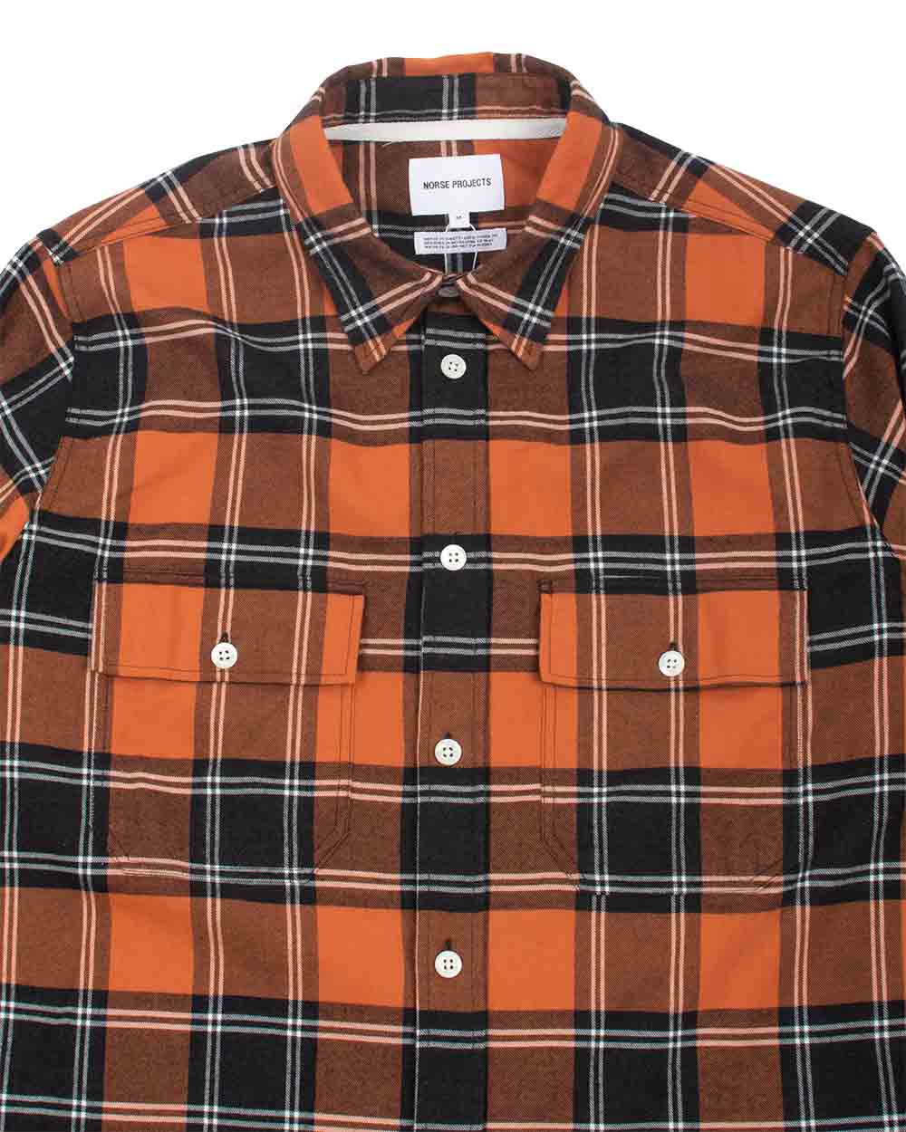 Norse Projects Villads Brushed Flannel Check Cochineal Red