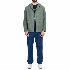 Norse Projects x Geoff Mcfetridge Mads Backsatin Thyme Green Model