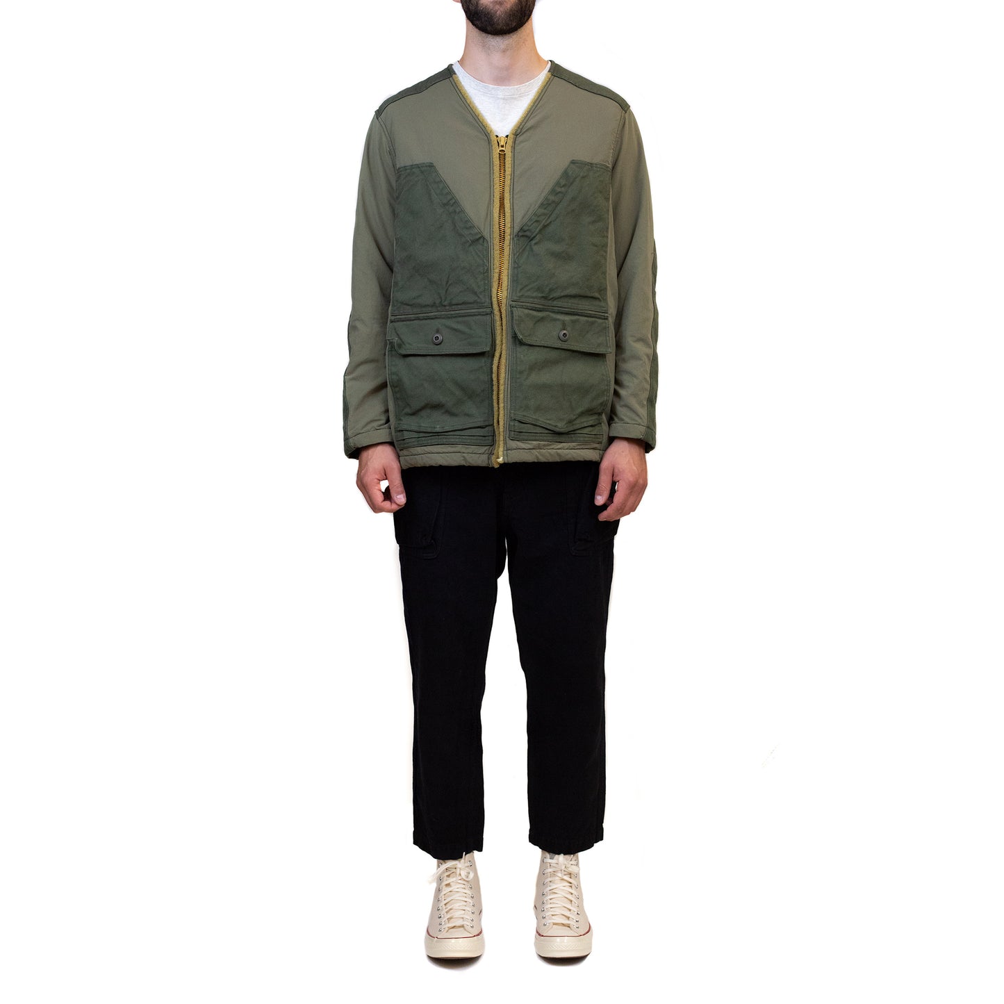 Sage-de-Cret-Field-Jacket-Khaki-Model-Fit-Front