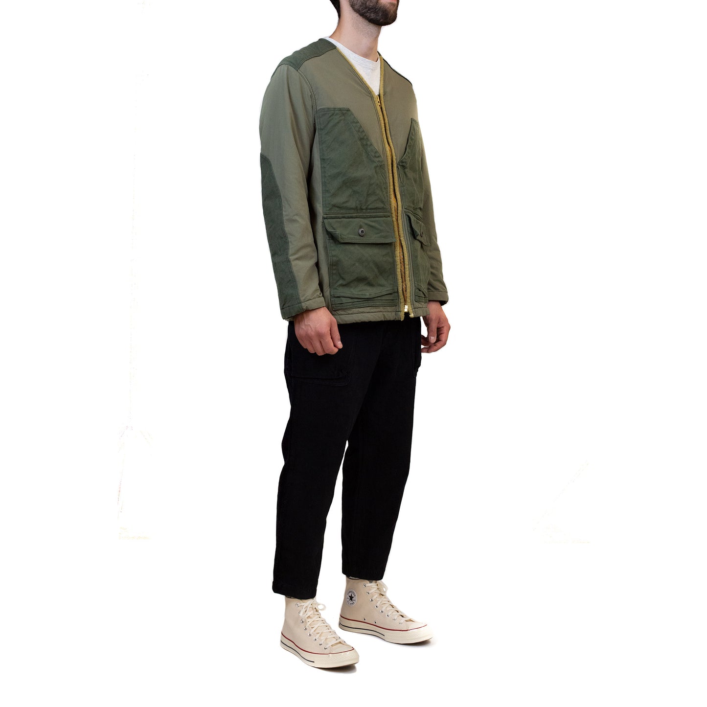 Sage-de-Cret-Field-Jacket-Khaki-Model-Fit-side