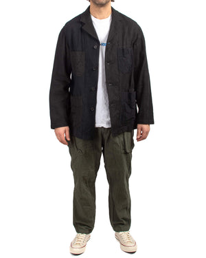 Sage de Cret Patchwork Coverall Jacket Black Linen/Cotton Multi Model