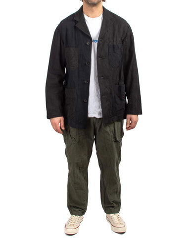 Sage de Cret Patchwork Coverall Jacket Black Linen/Cotton Multi