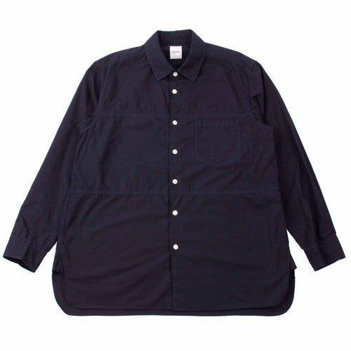 Sage de Cret Regular Collar Long Shirt Navy