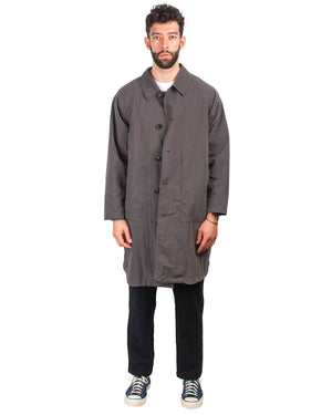 Sage de Cret Stand Fall Collar Coat With Liner Charcoal Cotton/Nylon Typewriter Model