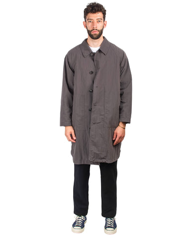 Sage de Cret Stand Fall Collar Coat With Liner Charcoal Cotton/Nylon Typewriter