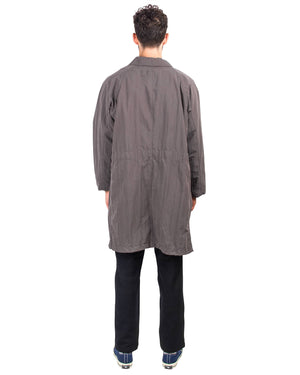 Sage de Cret Stand Fall Collar Coat With Liner Charcoal Cotton/Nylon Typewriter Back
