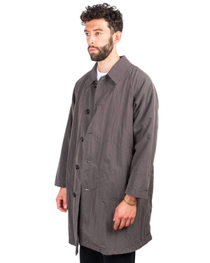 Sage de Cret Stand Fall Collar Coat With Liner Charcoal Cotton/Nylon Typewriter Close