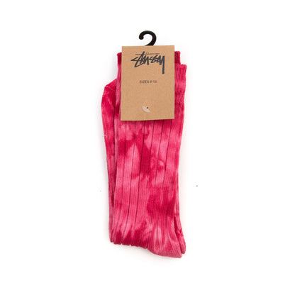 Stüssy Dyed Ribbed Crew Socks Red