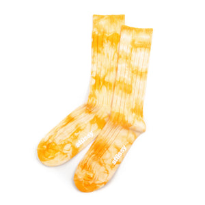 Stüssy Dyed Ribbed Crew Socks Yellow Side