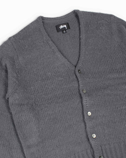 Stüssy Brushed Cardigan Charcoal Detail