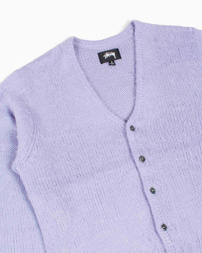 Stüssy Brushed Cardigan Lavender Detail