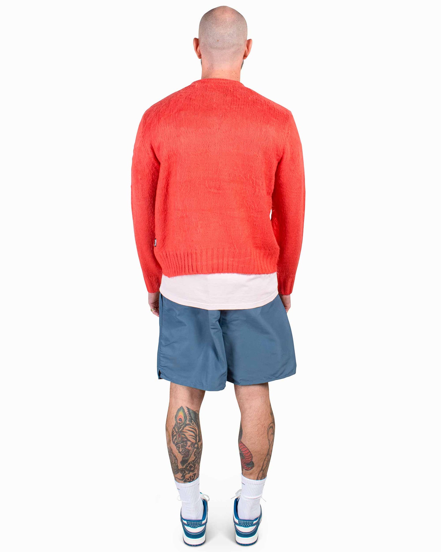 Stüssy Brushed Cardigan Red Model Rear