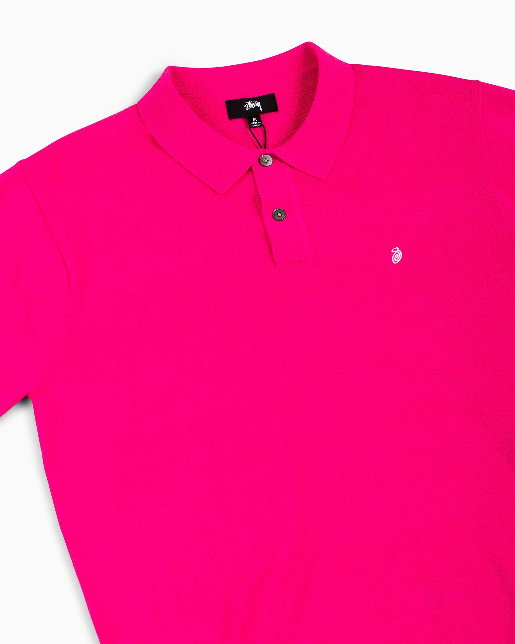 Stüssy Classic SS Polo Sweater Pink Details