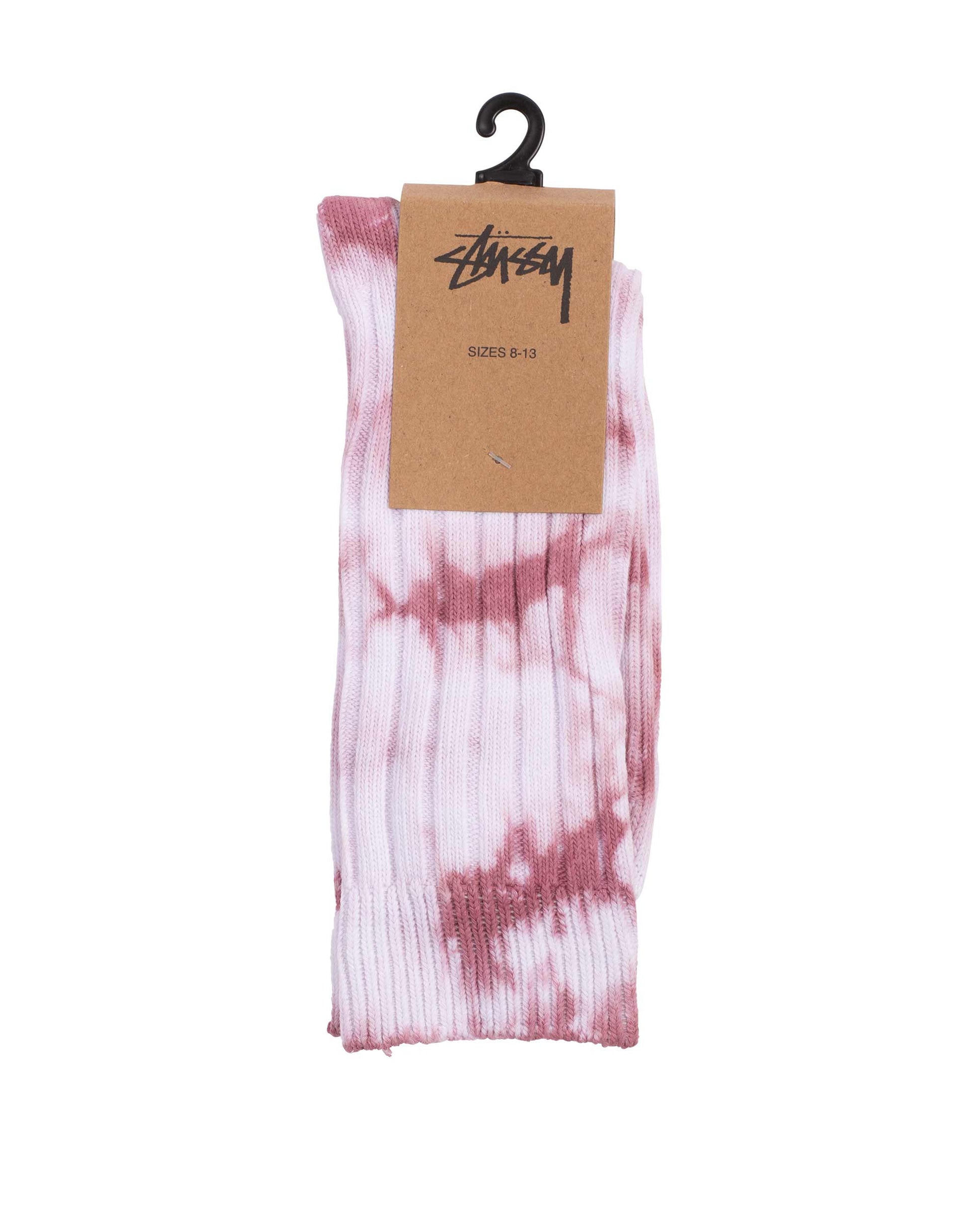 Stüssy Dyed Ribbed Crew Socks Berry