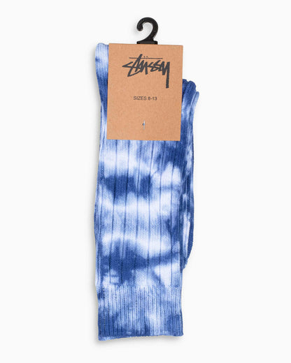 Stüssy Dyed Ribbed Crew Socks Indigo Package