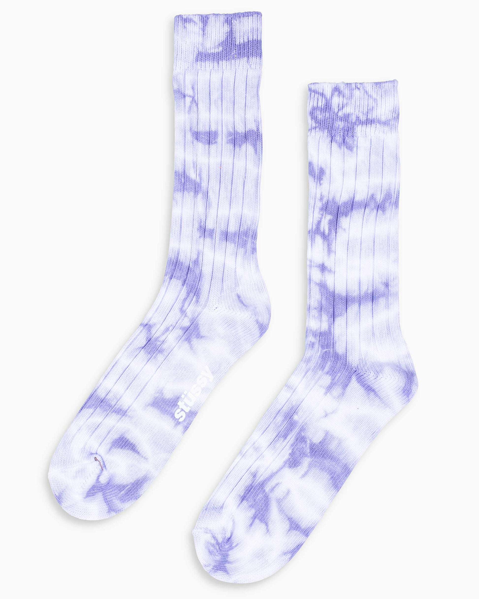 Stüssy Dyed Ribbed Crew Socks Lavender