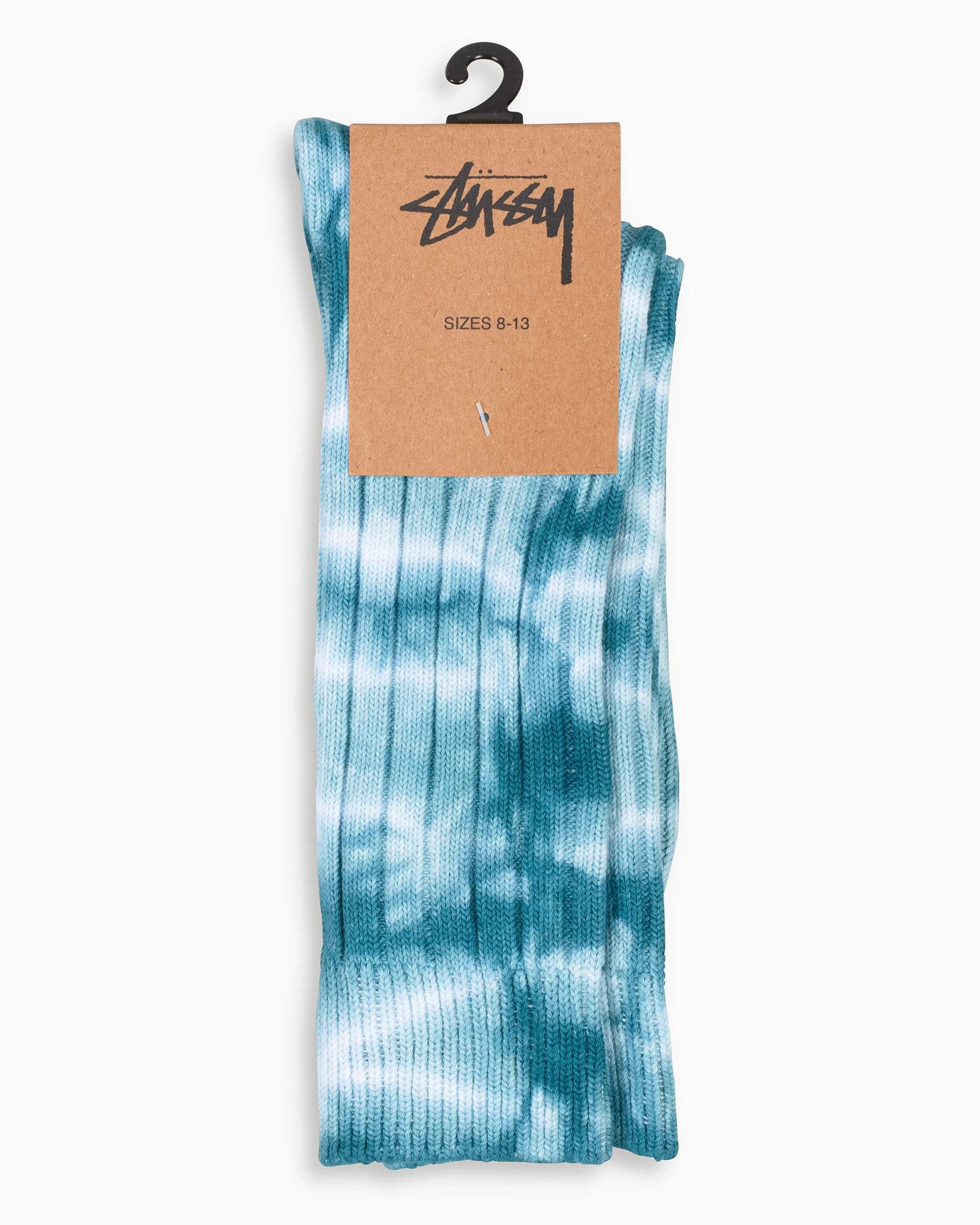 Stüssy Dyed Ribbed Crew Socks Teal Package