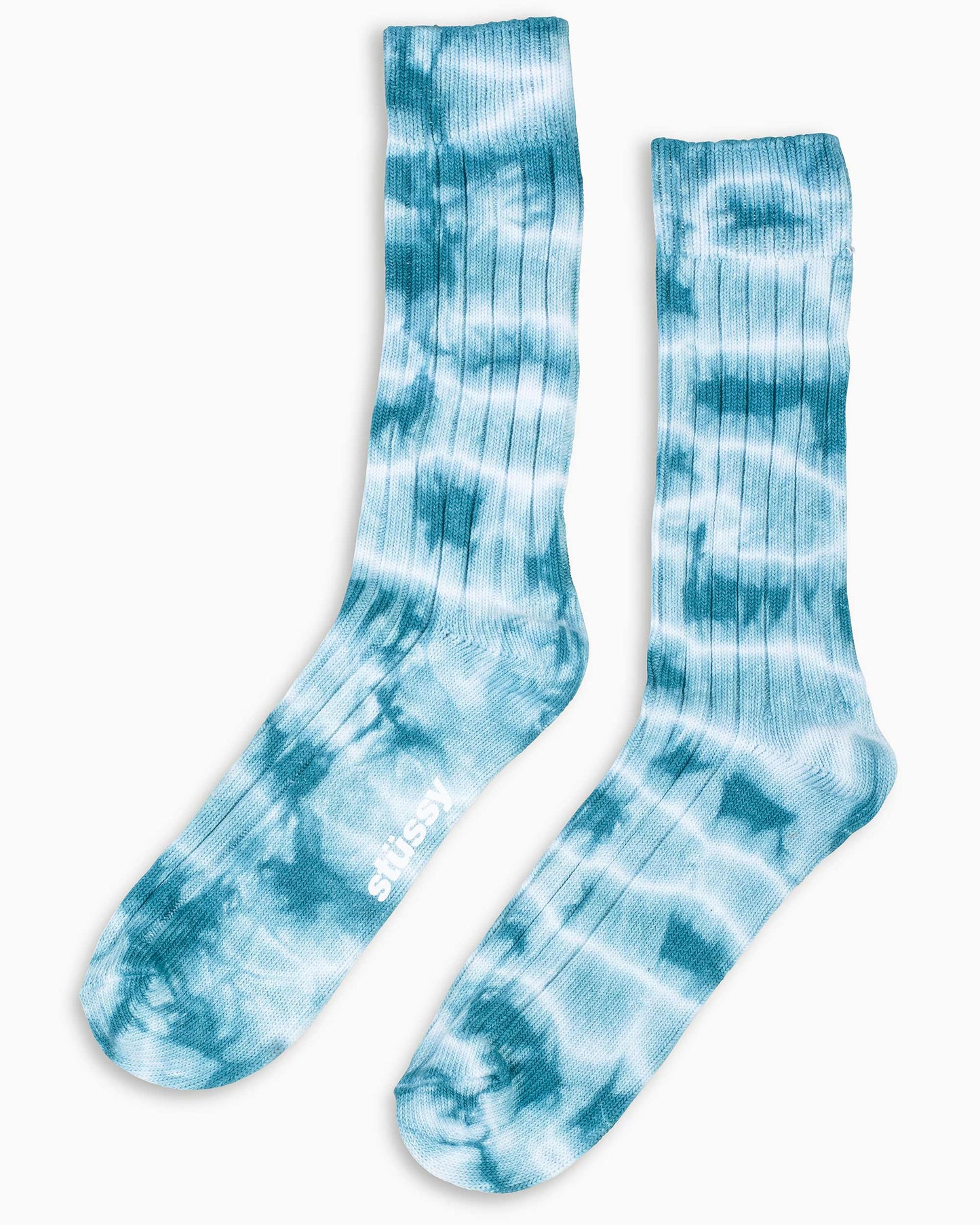 Stüssy Dyed Ribbed Crew Socks Teal