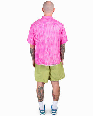 Stüssy Fur Print Shirt Pink Model Rear