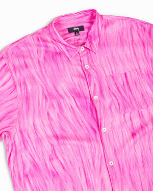 Stüssy Fur Print Shirt Pink Detail