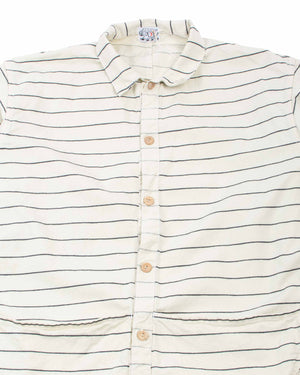 Tender Type 441 Compass Pocket Shirt Inverse Butcher's Stripe Cotton Twill Rinsed Ecru Details
