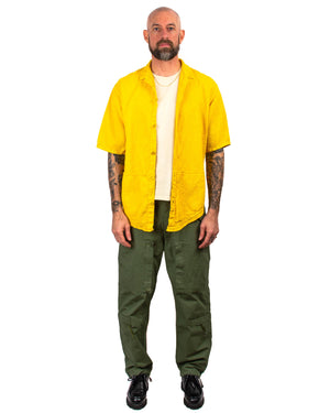 Tender Type 443 Short Sleeve Compass Pocket Shirt Fine Cotton Beekeeper's Cloth Tumeric Dyed Model
