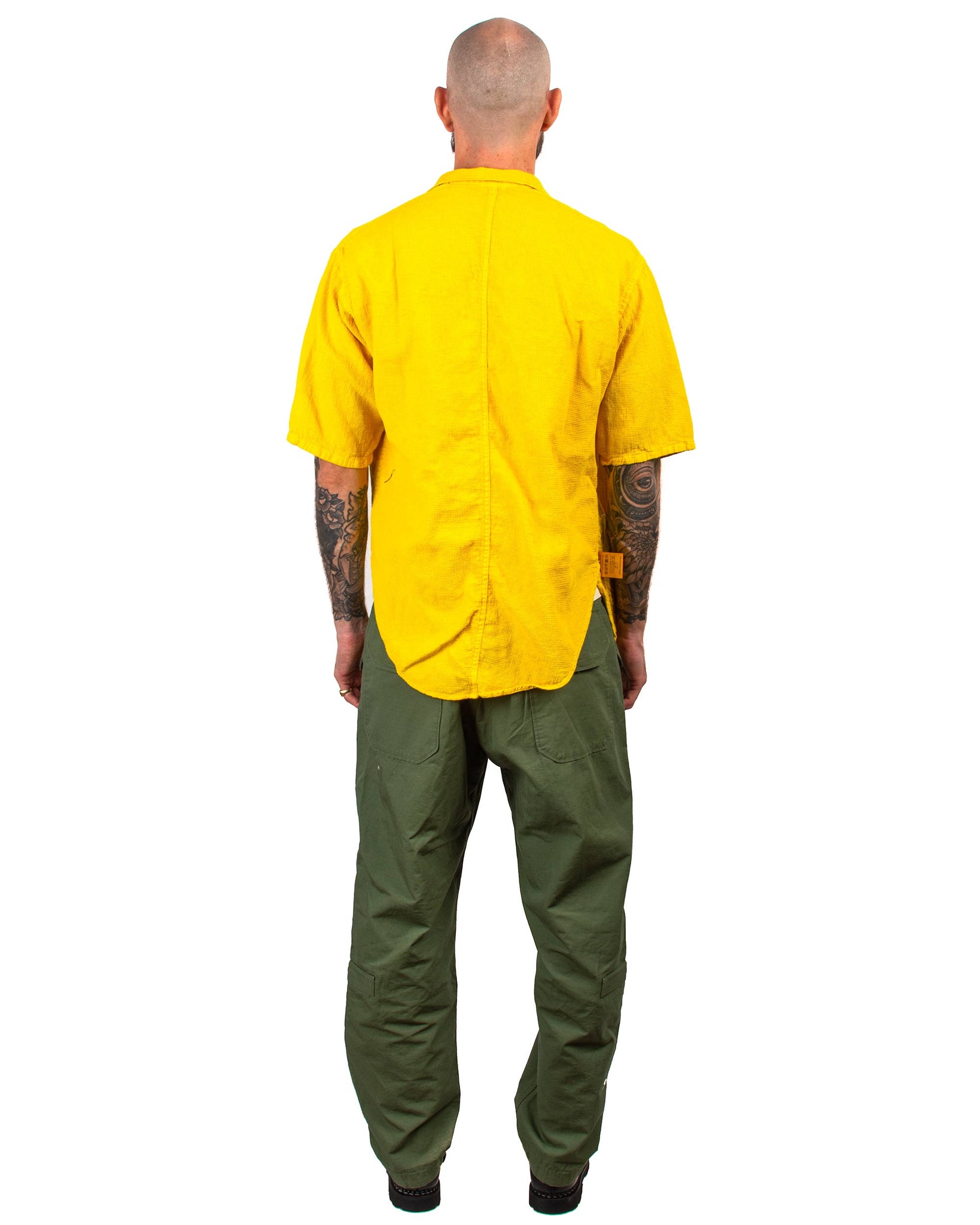 Tender Type 443 Short Sleeve Compass Pocket Shirt Fine Cotton Beekeeper's Cloth Tumeric Dyed Back