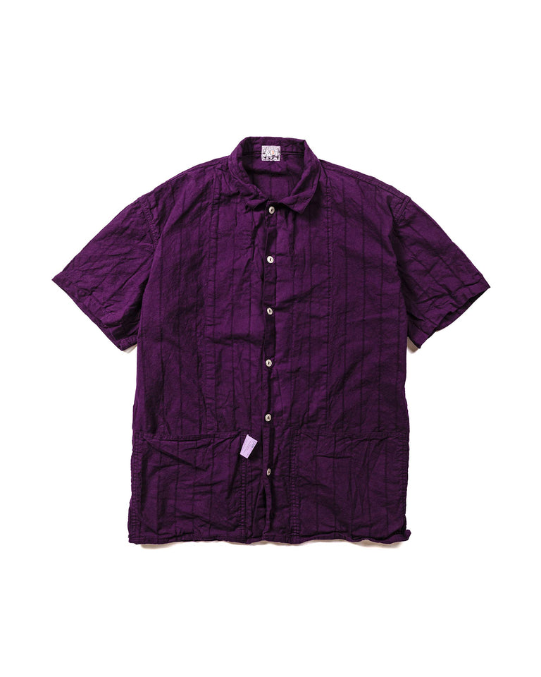 Tender Type 447 Short Sleeve Wide Face Shirt Hadal Purple Cotton Muslin