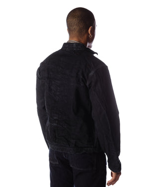 Tender Type 902 Edited Jeans Jacket Mars Black Dyed 16oz Selvage Denim Back