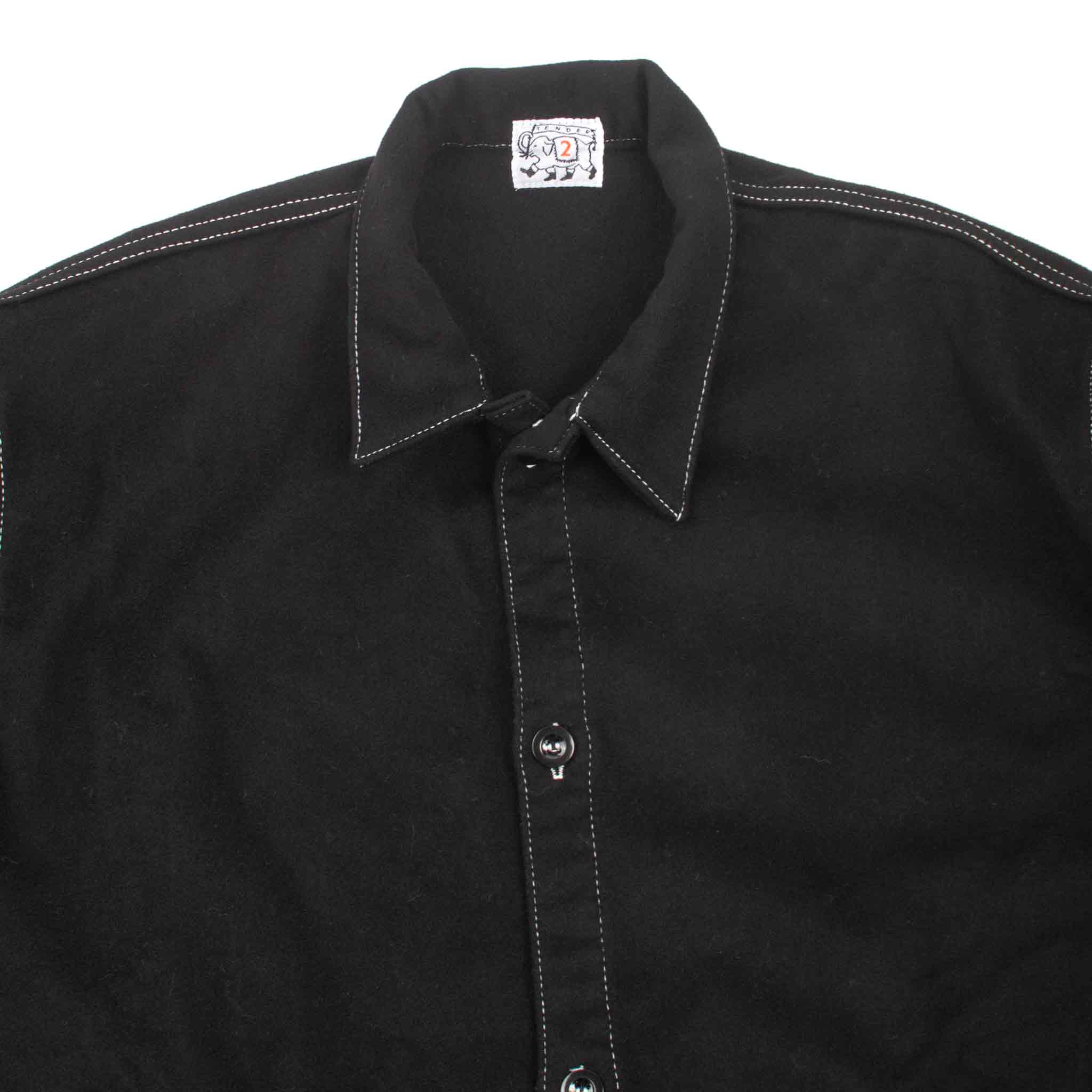 Tender Type WS420 Weaver's Stock Tail Shirt Black Wool Baize Detail