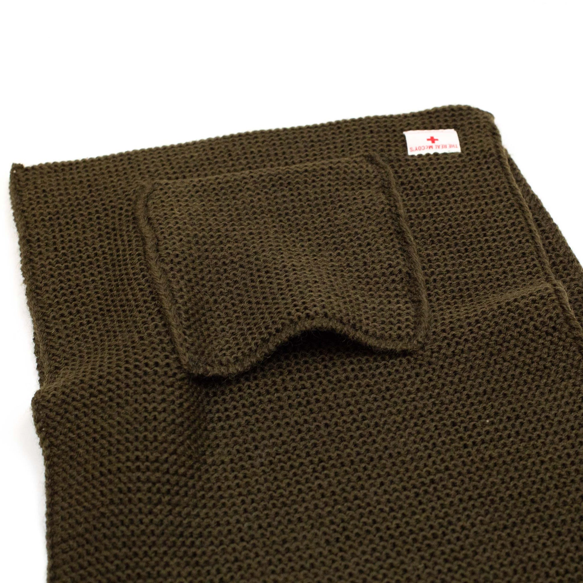 The Real McCoy's MA20102 Wool, Ribbed Muffler Olive