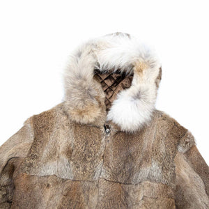 The Real McCoy's MJ20123 Yeti Hooded Fur Coat Brown
