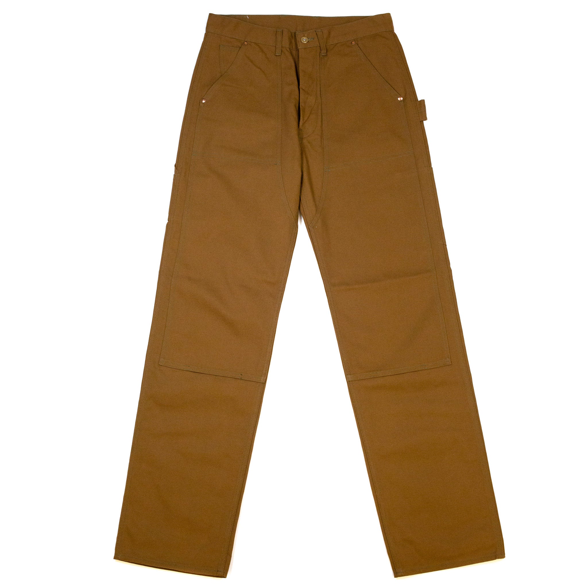 The Real McCoy's MP19102 8HU Canvas Double Knee Work Trousers Brown