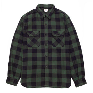 The Real McCoy's MS20101 8HU Buffalo Check Flannel Shirt Forest/Black