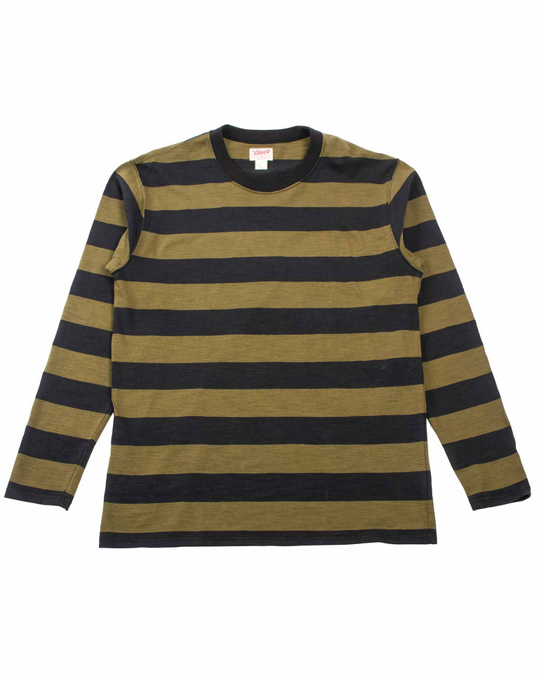 The Real McCoy's BC22005 Buco Stripe Tee L/S Olive