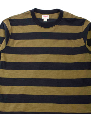 The Real McCoy's BC22005 Buco Stripe Tee L/S Olive Details