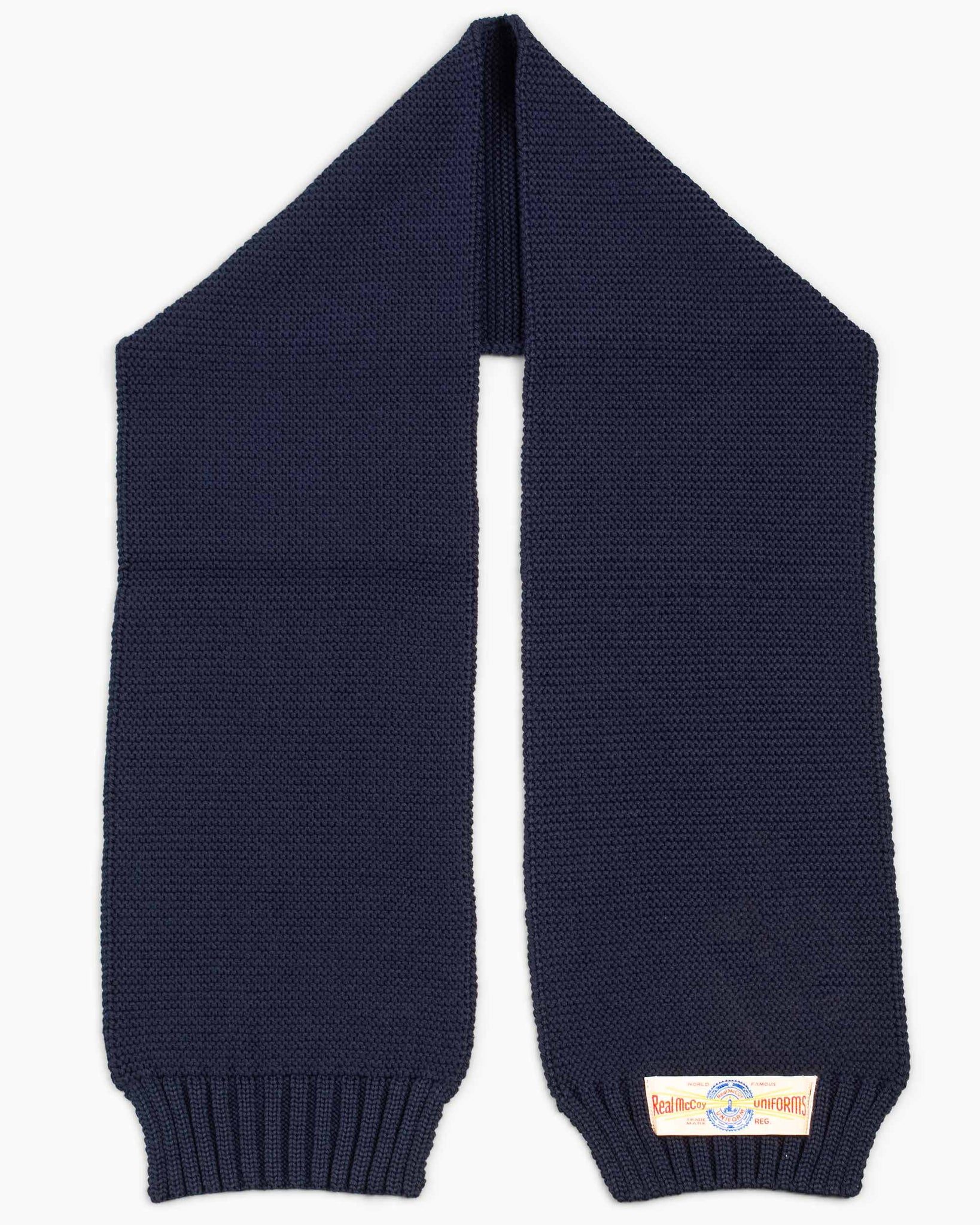 The Real McCoy's MA11101 Muffler, Wool-Knit Navy