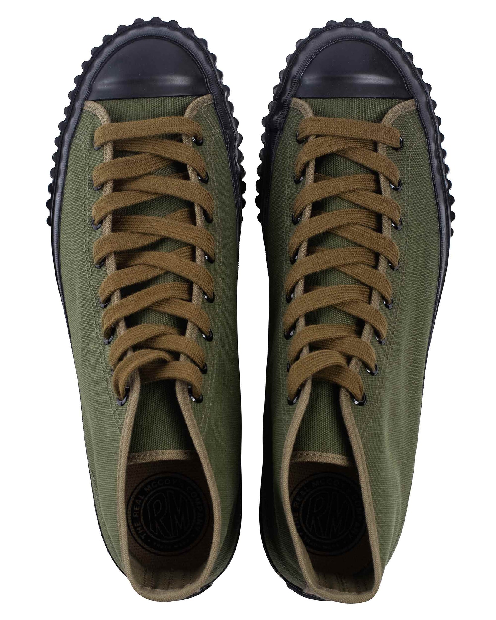 The Real McCoy's MA17010 Military Canvas Training Shoes Olive Top