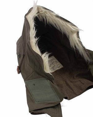 The Real McCoy's MA21101 Hood, Winter, W/ Synthetic Fur Ruff Olive Detail