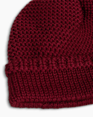 The Real McCoy's MA22109 Fisherman's Knit Cap Maroon Details