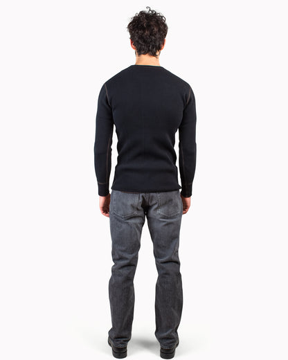 The Real McCoy's MC12123 Thermal Shirts Long Sleeve Black Back