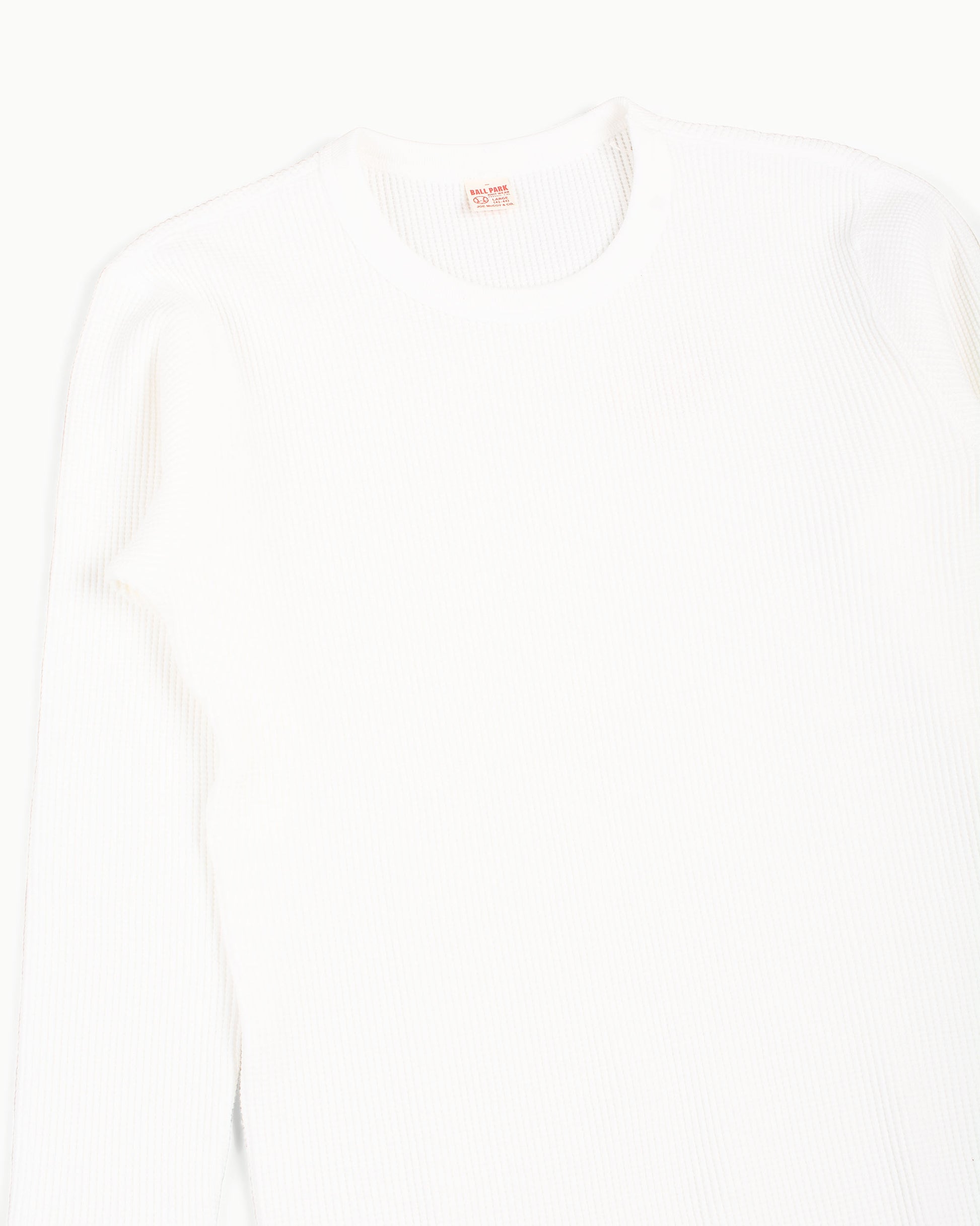 The Real McCoy's MC12123 Thermal Shirts Long Sleeve White Details