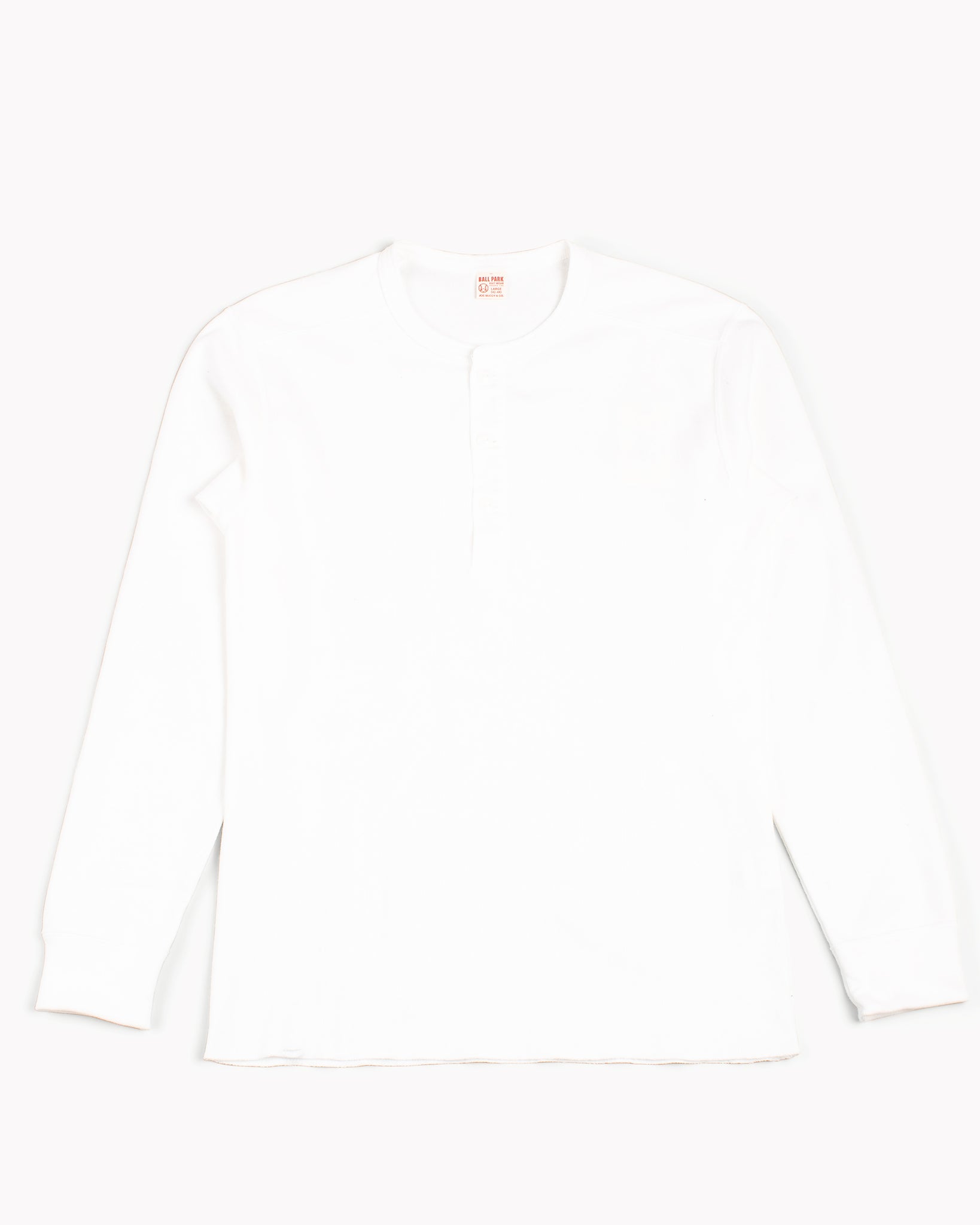 The Real McCoy's MC17117 Waffle Henley Shirt L/S White