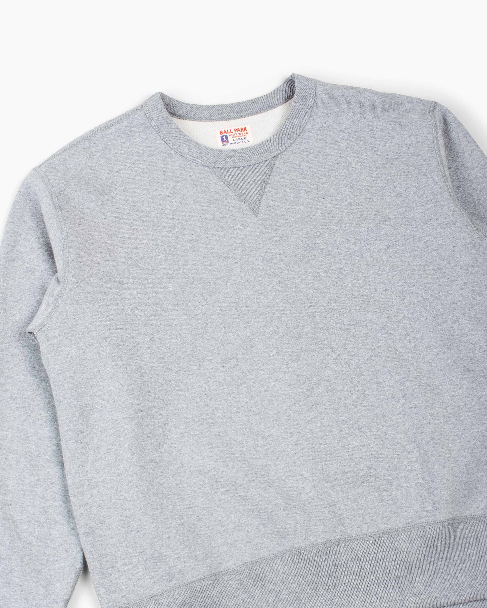 The Real McCoy's MC18114 12oz. Crewneck Sweatshirt Medium Grey Details