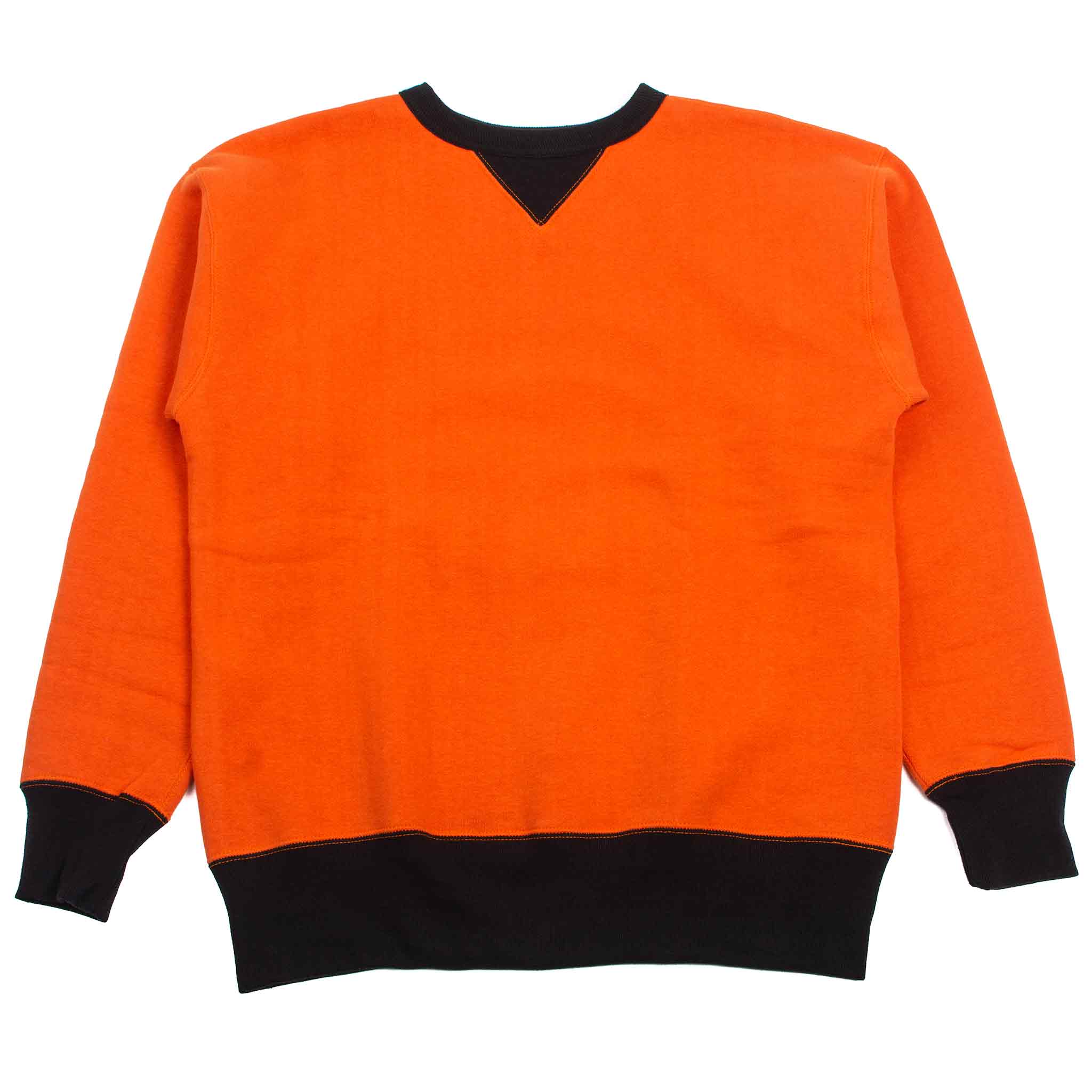 The Real McCoy's MC19112 Two-Tone Crewneck Sweatshirt Orange/Black