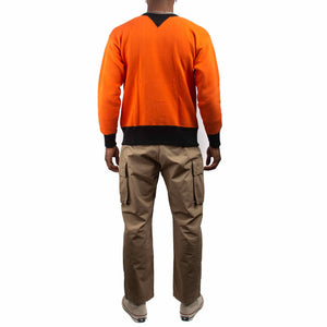 The Real McCoy's MC19112 Two-Tone Crewneck Sweatshirt Orange/Black Back