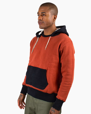 The Real McCoy's MC20119 Double Face After-Hooded Sweatshirt Burgundy/Black Close