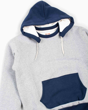 The Real McCoy's MC20119 Double Face After-Hooded Sweatshirt Grey/Navy Details
